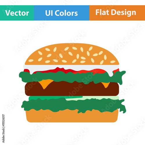 Flat design icon of Hamburger