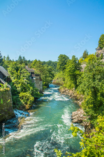 Canyon of Korana river and beautiful village of Rastoke near Slunj in Croatia, old water mills on waterfalls 