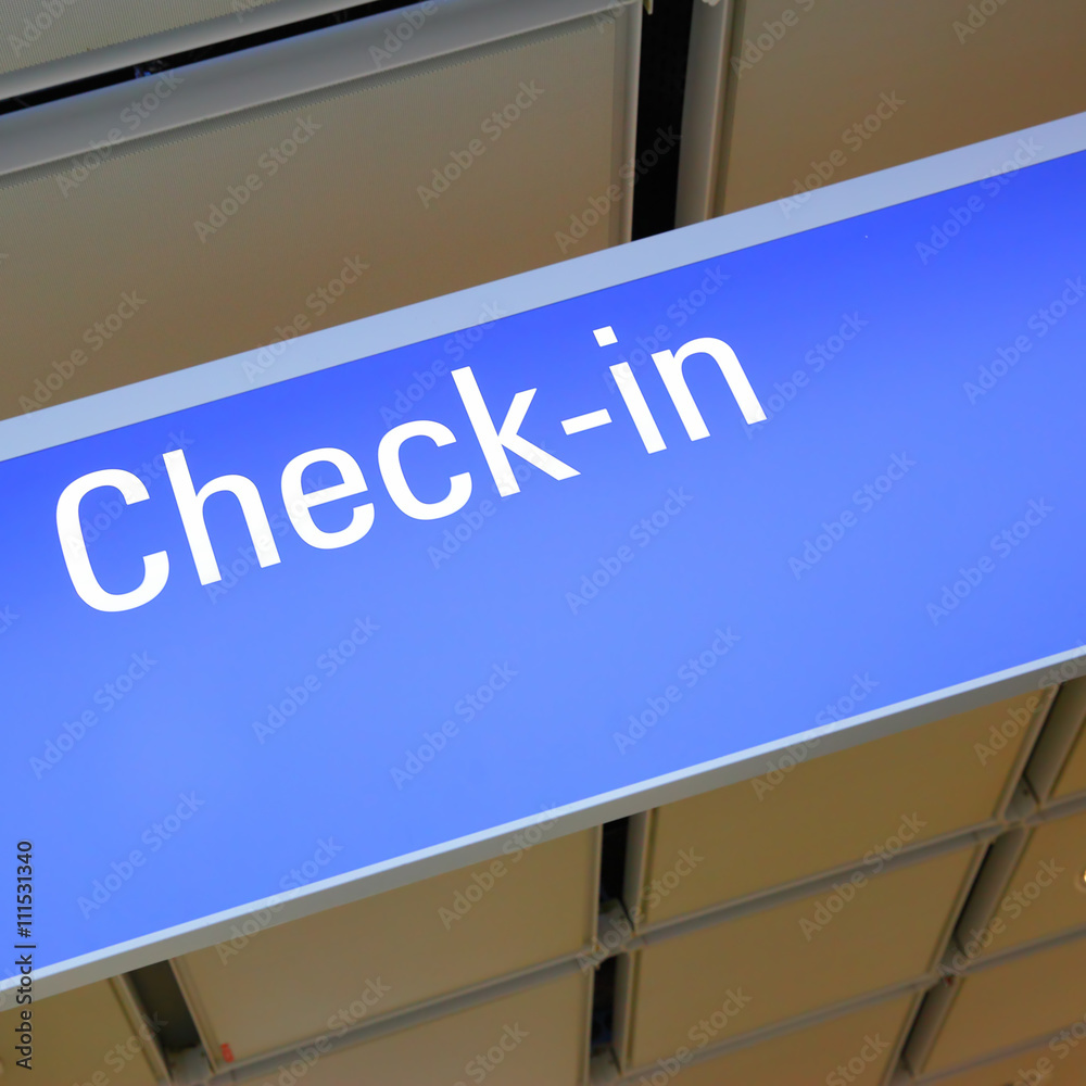 Check-in sign