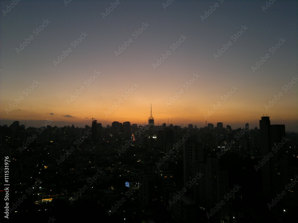 Sky over the city at sunset