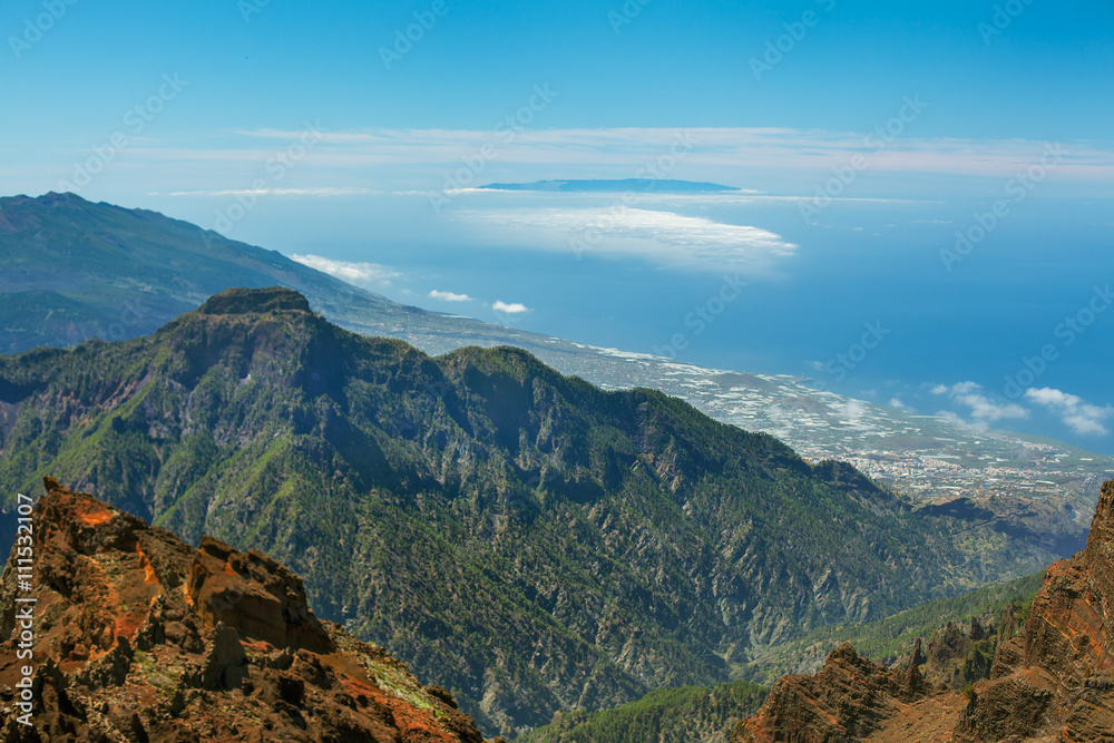 La Gomera view from the La Palma island, Spain