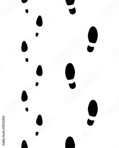 Footprints of man and woman, seamless pattern, vector