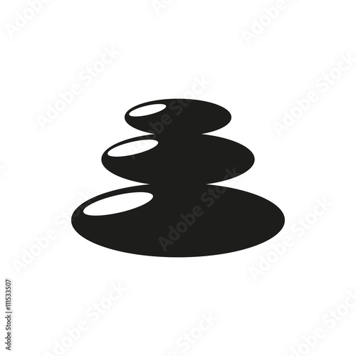Stack of spa stones icon over on white background. Vector illustration.