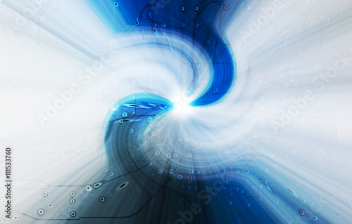 Modern speedy blue technology abstract future background photo