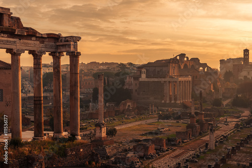 Obraz na plátně Rome, Italy: The Roman Forum. Old Town of the city