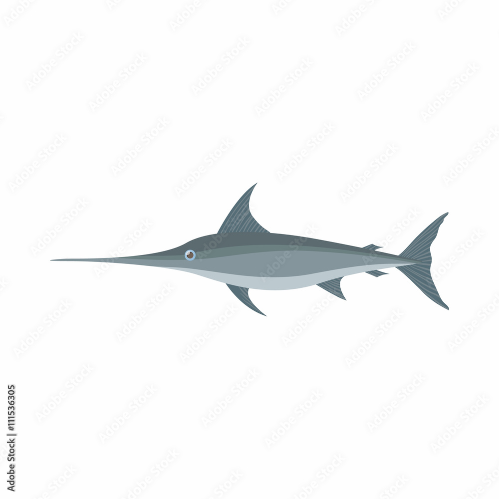 Fototapeta premium Swordfish icon, cartoon style