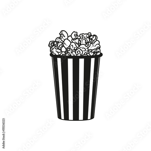 Popcorn simple black icon on white background