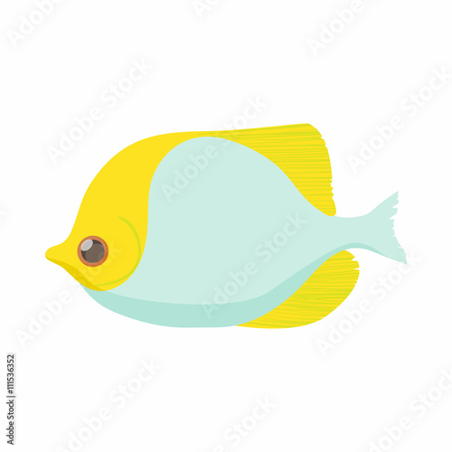 Fish butterfly icon, cartoon style