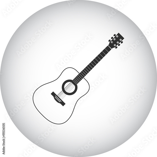 Acoustic guitar  sign simple icon on background