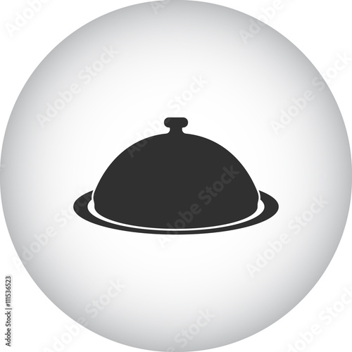 Restaurant cloche dish sign simple icon on background