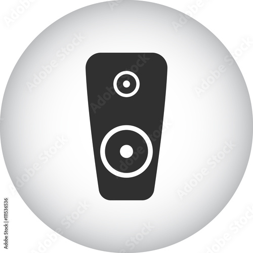 Professional loud speaker dj monitor sign simple icon on background