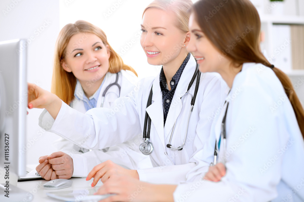 Female doctor leading a medical team at the hospital