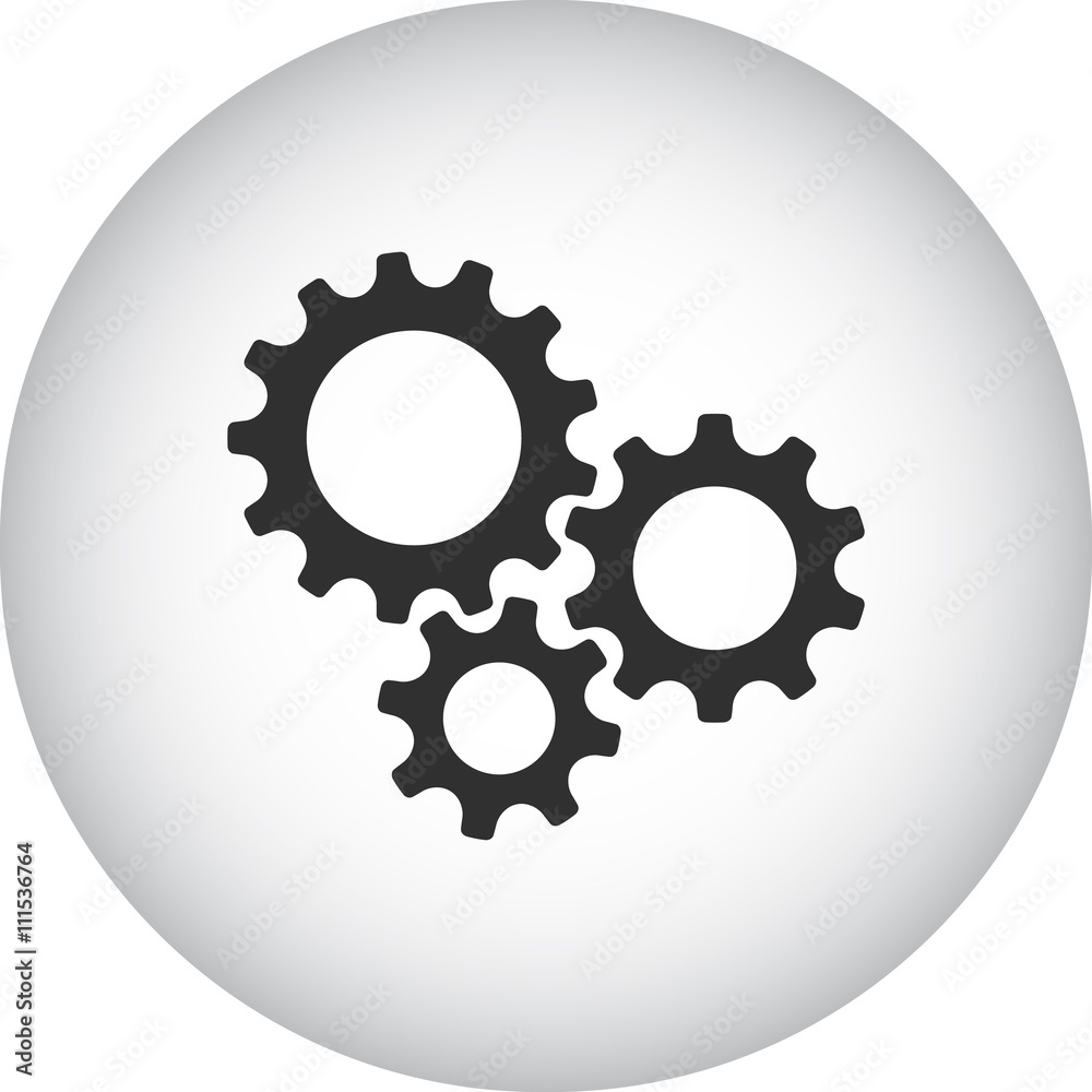 Gears sign simple icon on background Gears sign simple icon on background