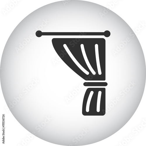 Curtains window sign simple icon on background