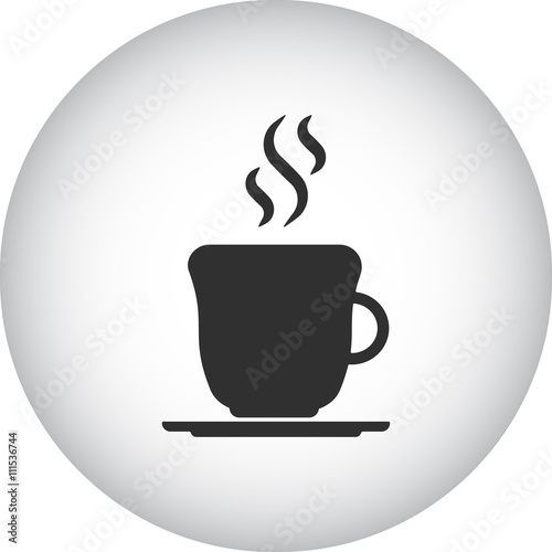 Coffee tea cup  sign simple icon on background