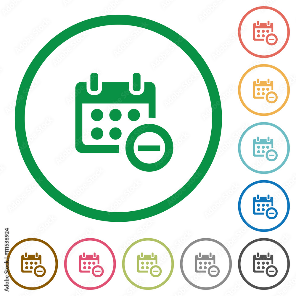 Delete from calendar outlined flat icons Delete from calendar outlined flat icons