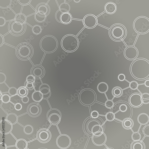 Design science concept. Vector molecule grey background