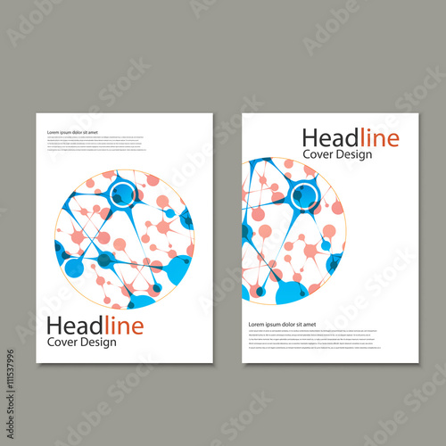 Science vector background. Modern vector templates for brochure, flyer, cover magazine or report in A4 size