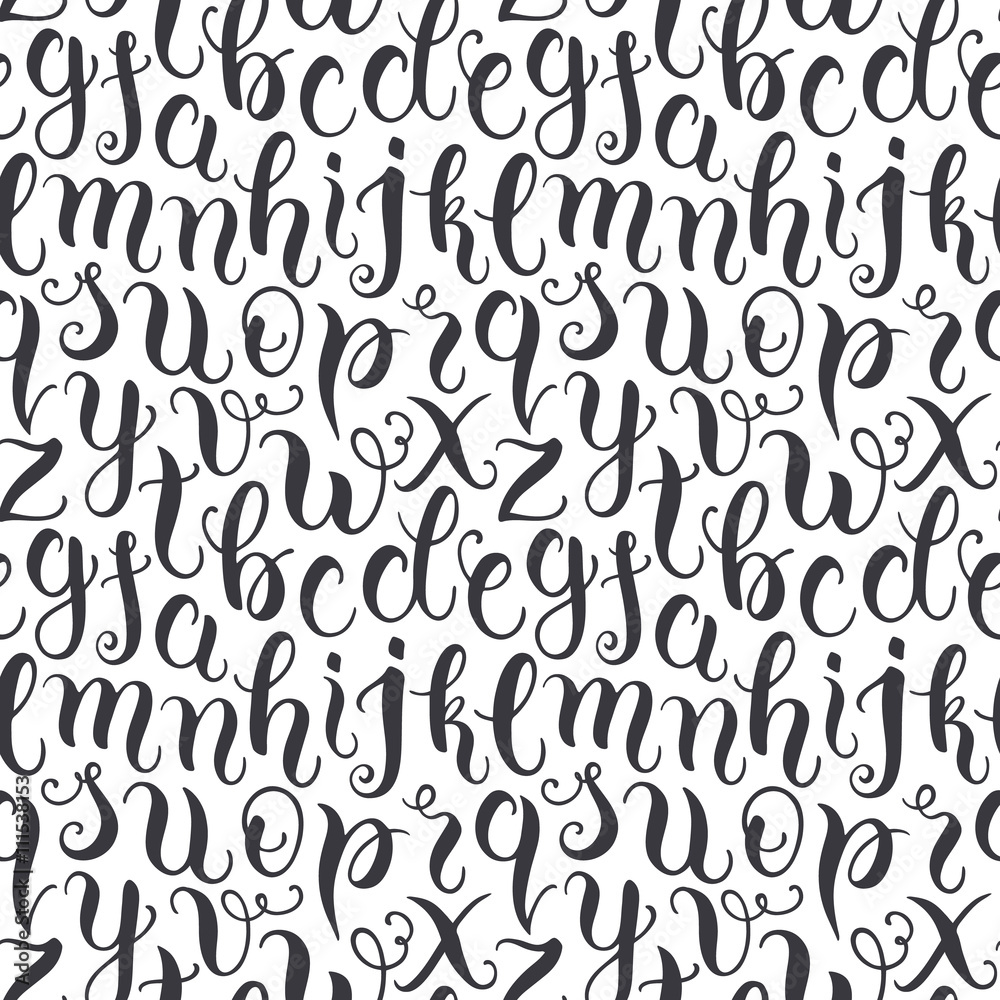 Hand drawn abc letters seamless pattern