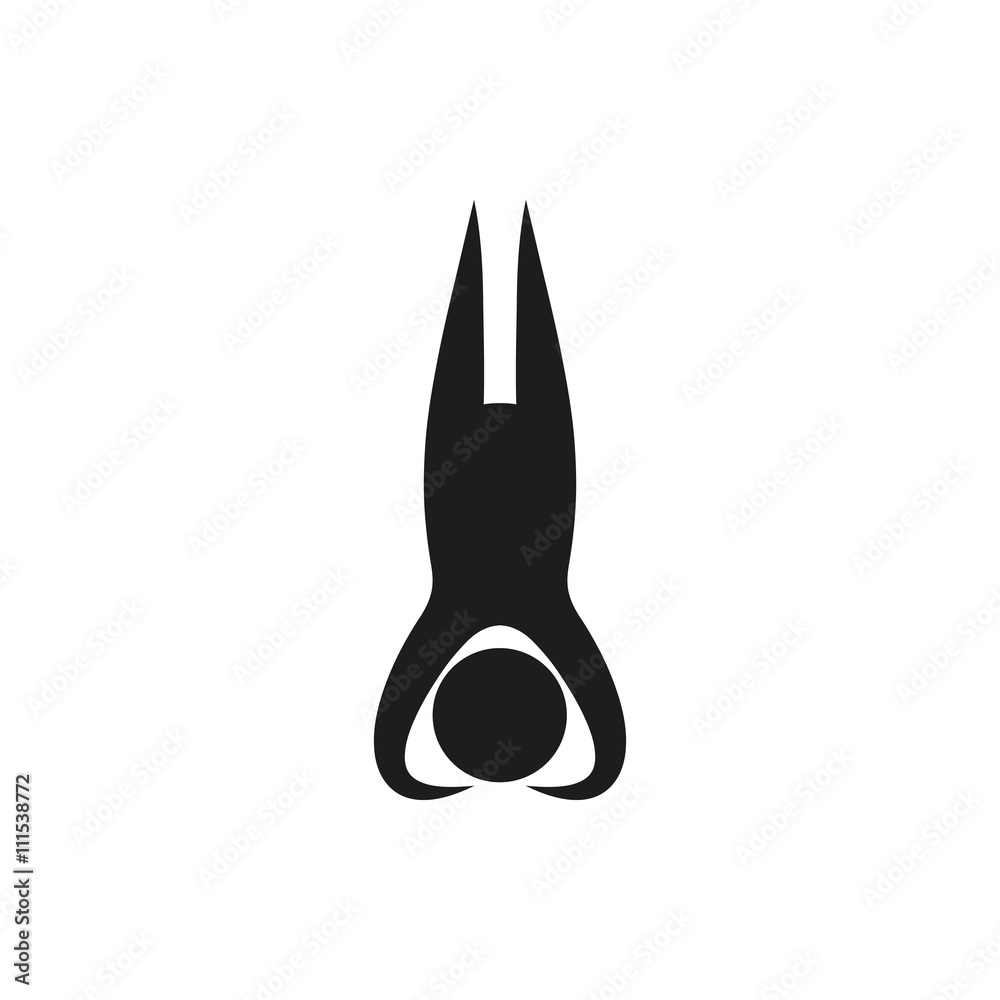 Vector yoga pose in simple monochrome style icon on white background Vector yoga pose in simple monochrome style icon on white background