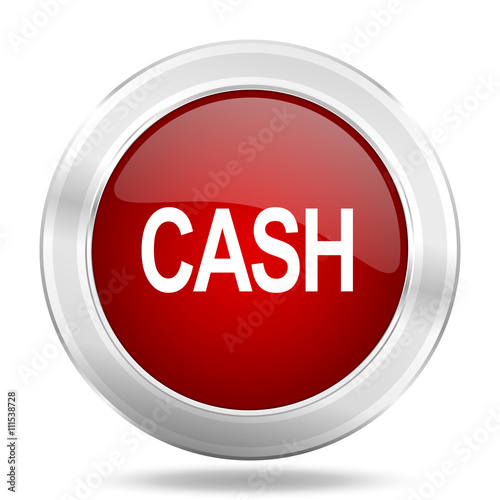 Free Download cash icon, red round glossy metallic button, web and mobile app design illustration - GFXLoad