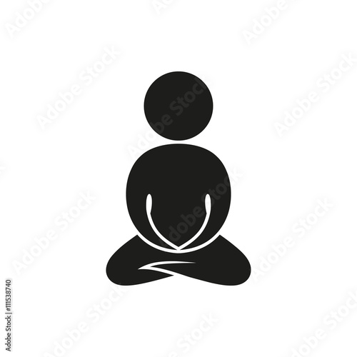 monochrome  abstract meditating people on white background