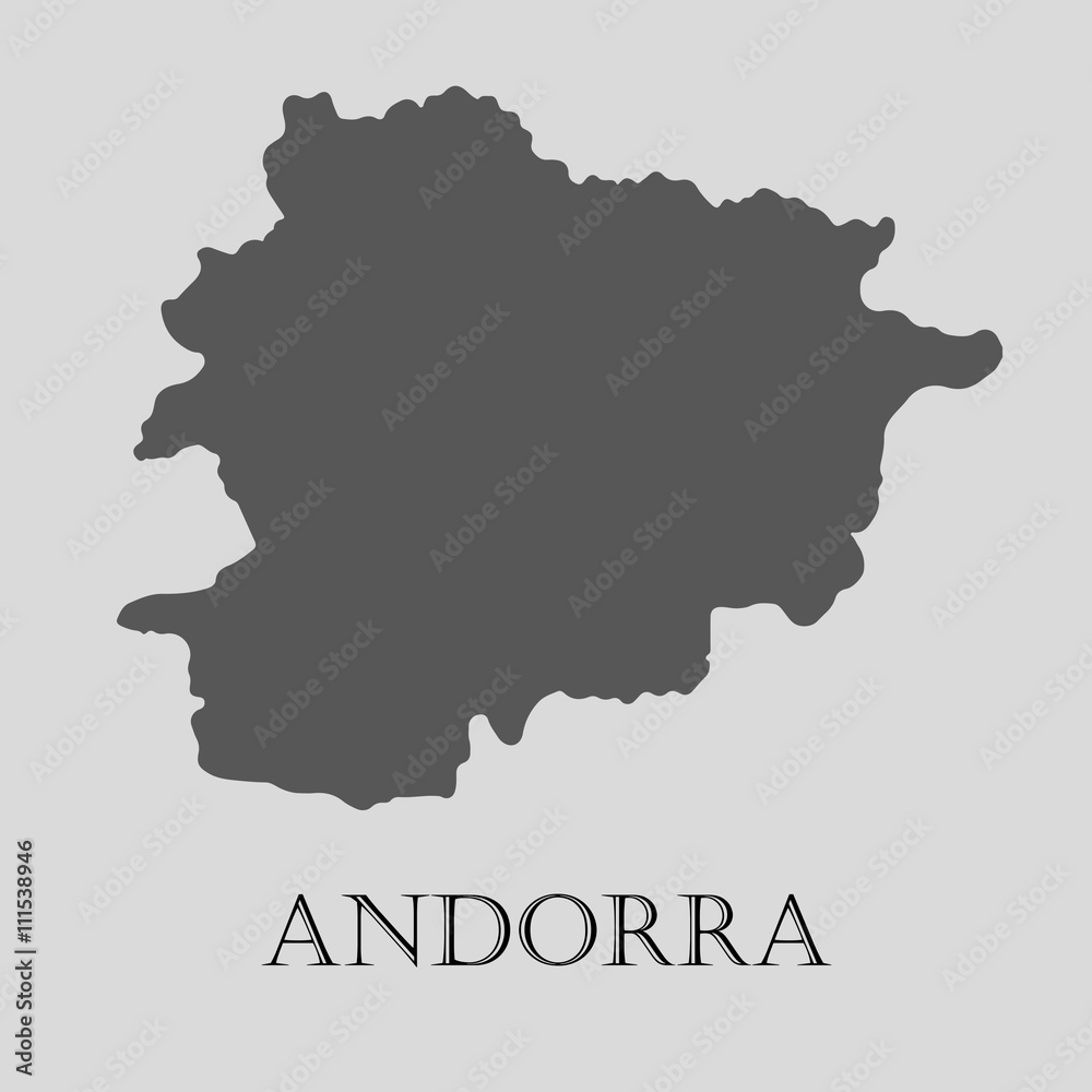 Black Andorra map - vector illustration