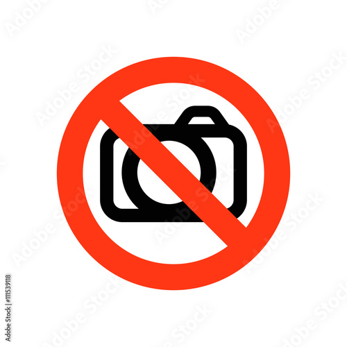 Sign prohibiting photographing - vector illustration.