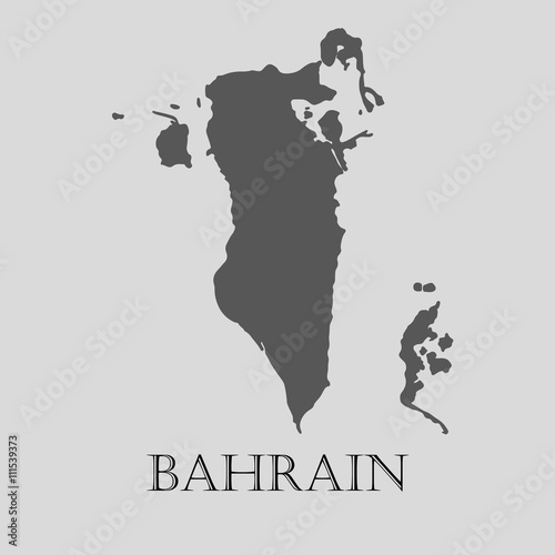 Black Bahrain map - vector illustration