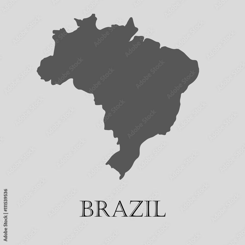 Black Brazil map - vector illustration