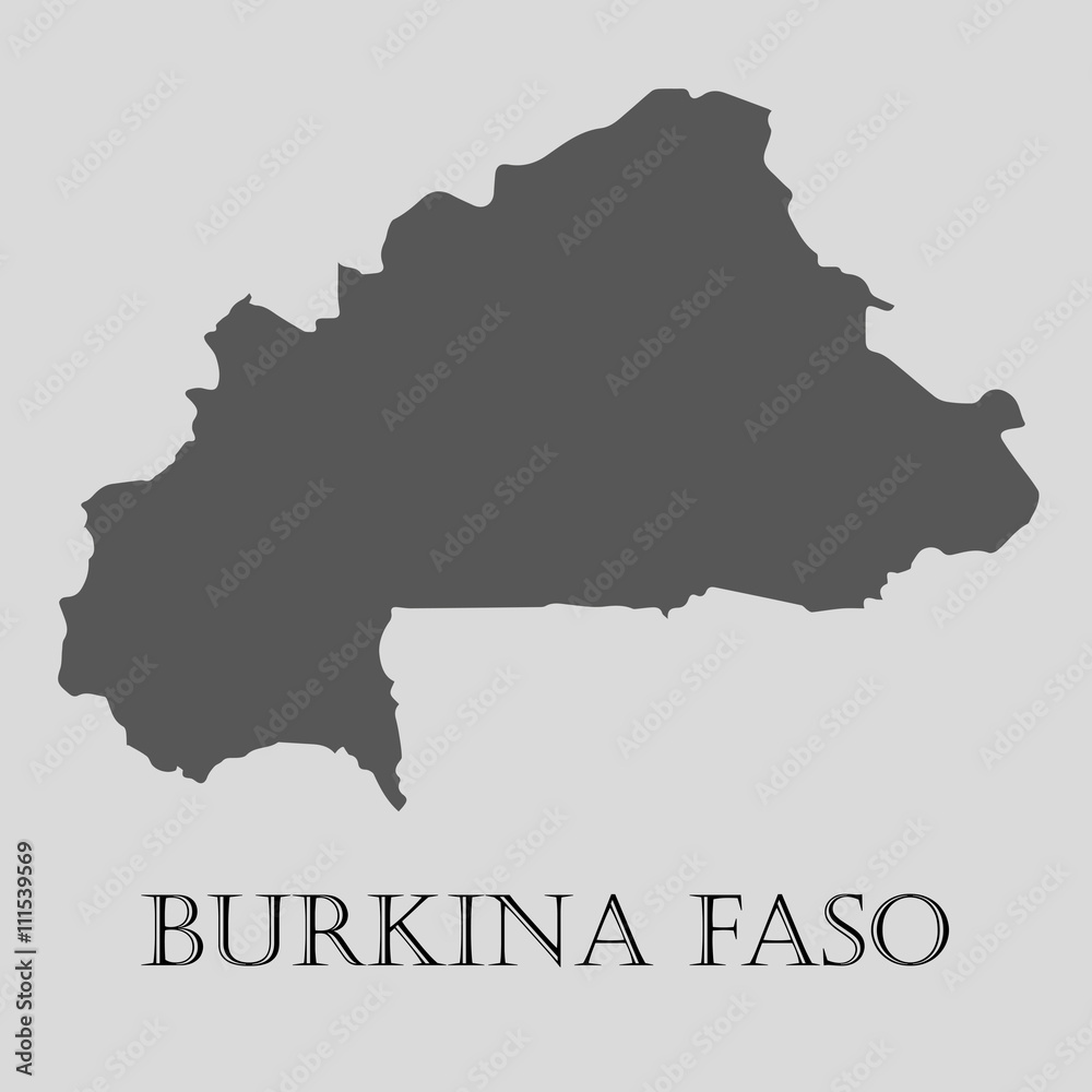 Black Burkina Fasoi map - vector illustration