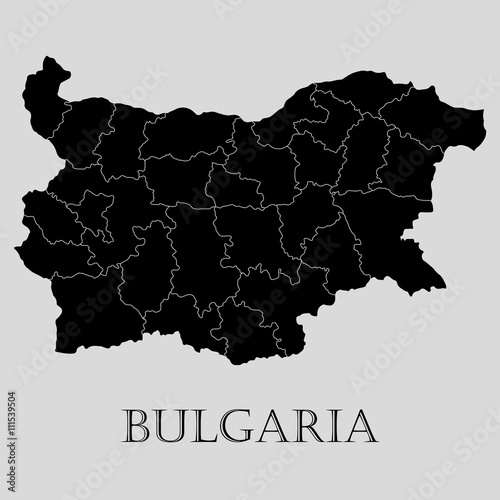 Canvas-taulu Black Bulgaria map - vector illustration