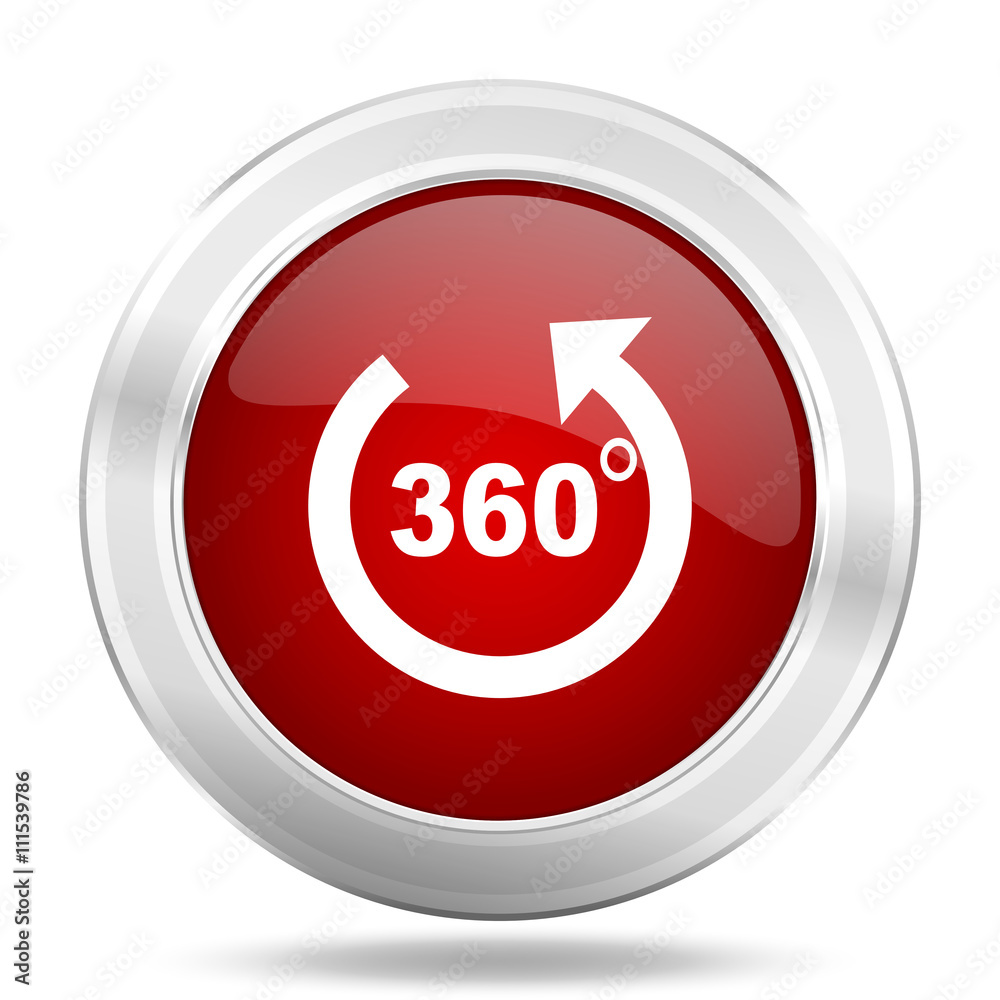 panorama icon, red round glossy metallic button, web and mobile app design illustration panorama icon, red round glossy metallic button, web and mobile app design illustration