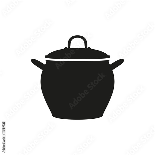 pot icon in simple monochrome style icon on white background