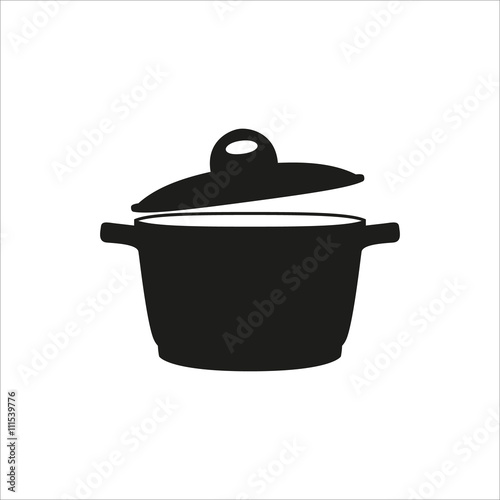pot icon in simple monochrome style icon on white background