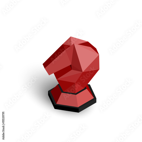 3D isometric chess knight.