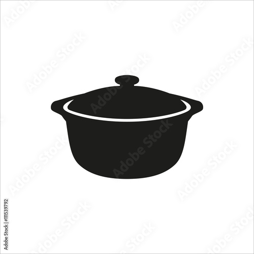 pot icon in simple monochrome style icon on white background