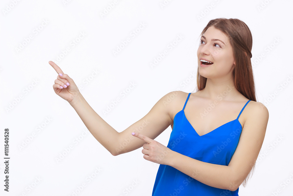 Happy young woman isolated on white background Happy young woman isolated on white background
