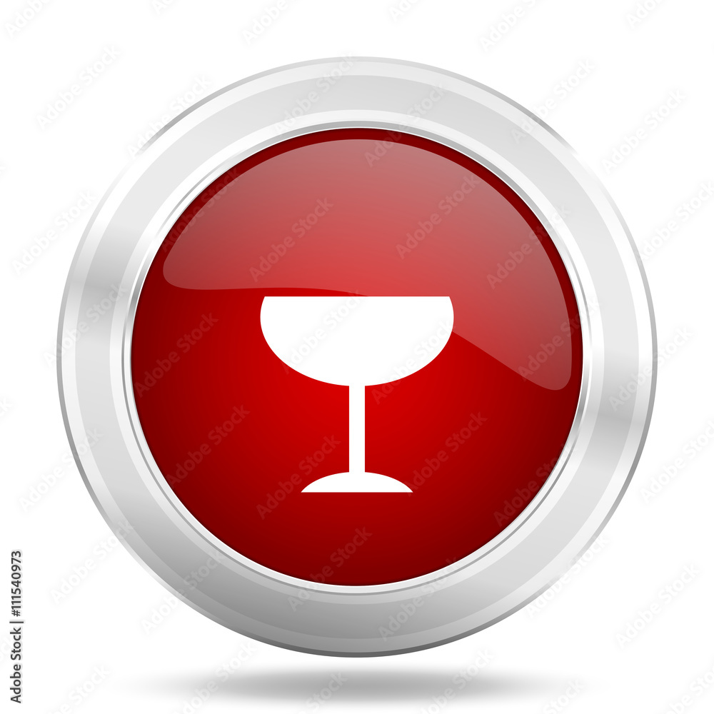 alcohol icon, red round glossy metallic button, web and mobile app design illustration alcohol icon, red round glossy metallic button, web and mobile app design illustration