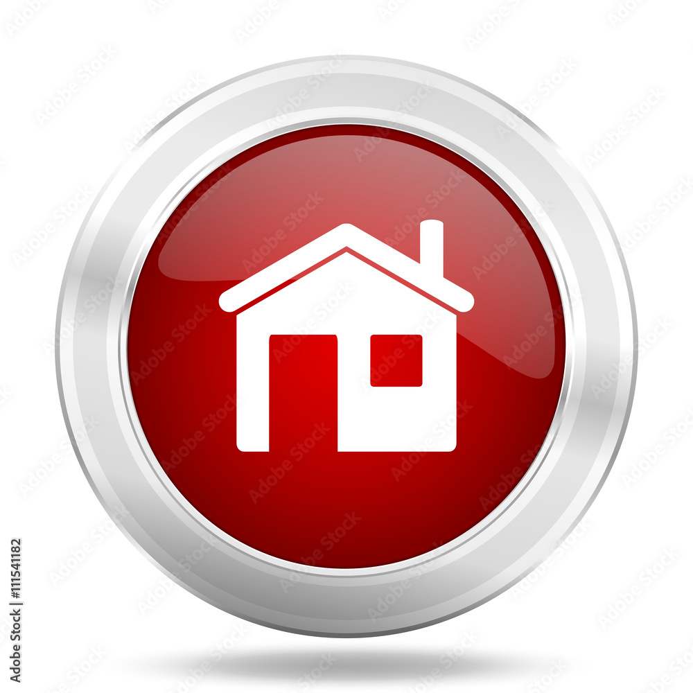 house icon, red round glossy metallic button, web and mobile app design illustration house icon, red round glossy metallic button, web and mobile app design illustration