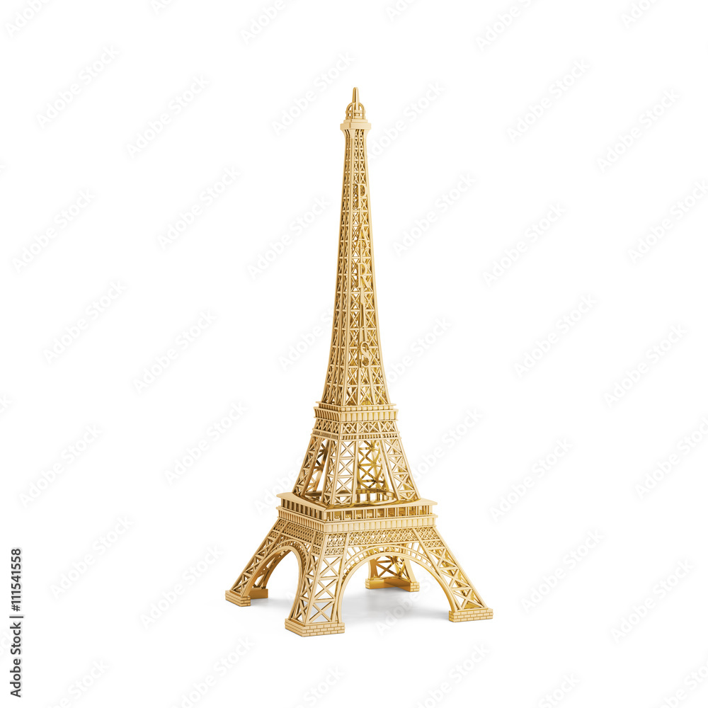 Isolated Eiffel tower from Paris France