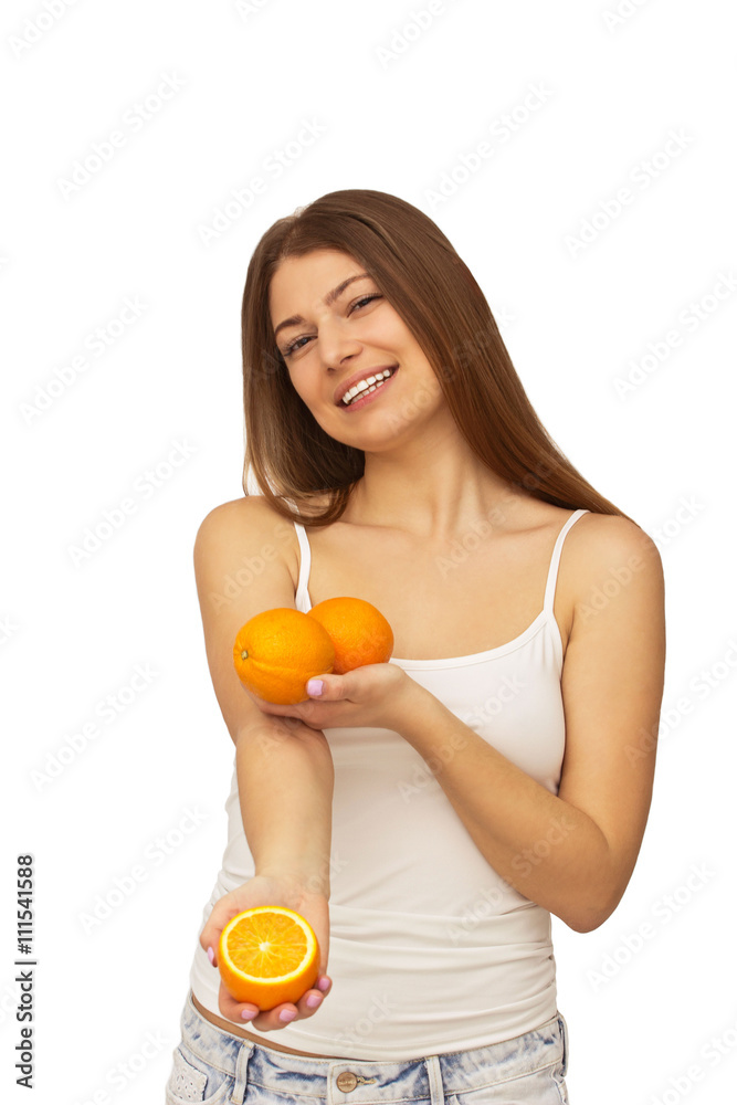 Happy young woman isolated on white background Happy young woman isolated on white background