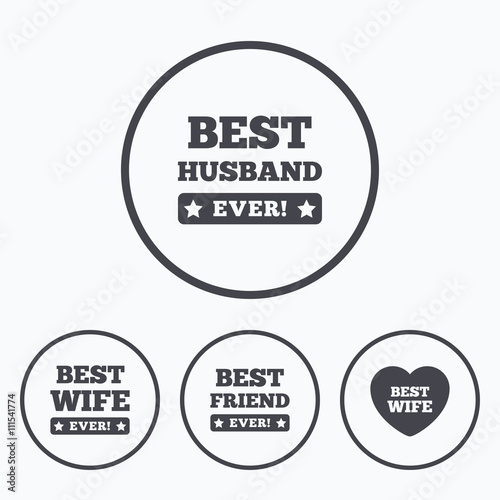 Best wife, husband and friend icons.
