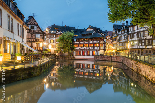 Petite-France historic area in the center of Strasbourg, France