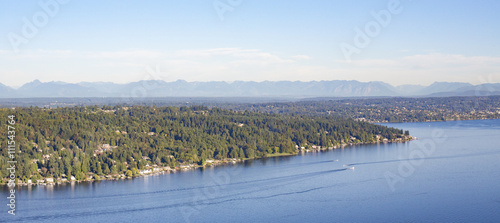 Aerial of Juanita  Kirkland  Bellevue and Lake Washington