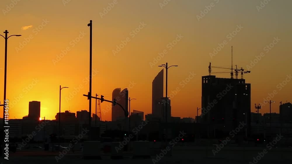 Sunset in Abu Dhabi - capital and 2nd most populous city in United Arab Emirates, after Dubai, and also capital of Abu Dhabi emirate. Abu Dhabi emirate is the largest of seven emirates in UAE Sunset in Abu Dhabi - capital and 2nd most populous city in United Arab Emirates, after Dubai, and also capital of Abu Dhabi emirate. Abu Dhabi emirate is the largest of seven emirates in UAE