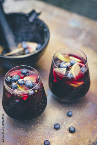 Drinks in glasses of different berries photo