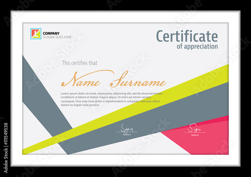 Vector template for certificate,clean colorful diploma