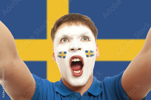 Swedish fans at the stadium