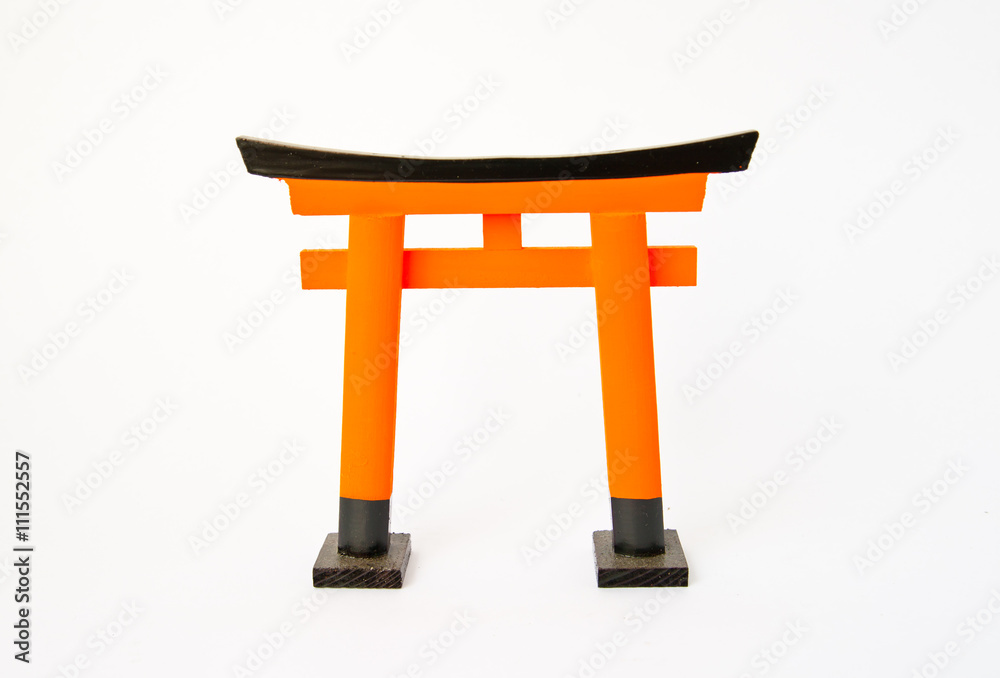 Torii gate traditional Japanese gate on white background Torii gate traditional Japanese gate on white background